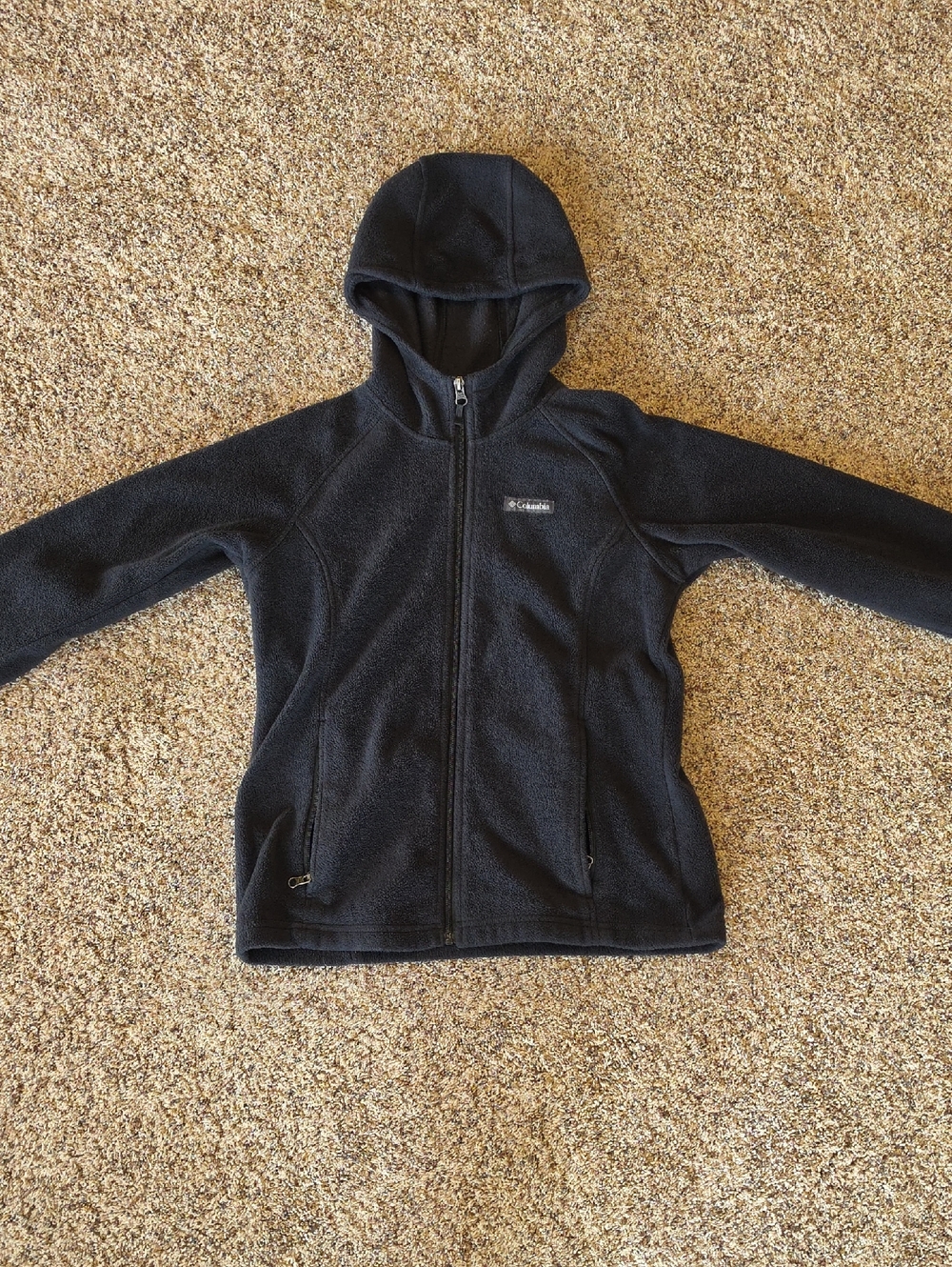 Kids Columbia Black Kids Hooded Full-Zip Fleece Jacket